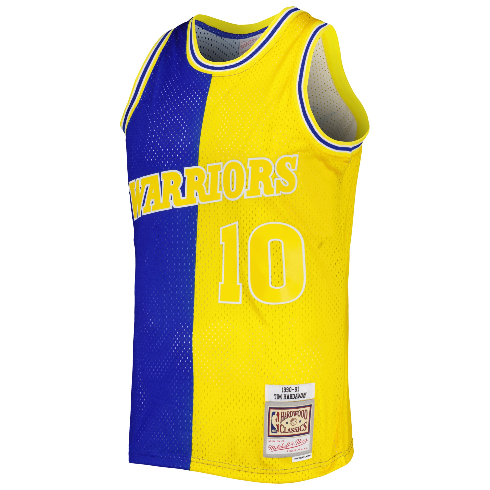Tim Hardaway Golden State Warriors Mitchell & Ness Hardwood Classics 1990/91 Split Swingman Jersey – Royal/Gold Clowdercats