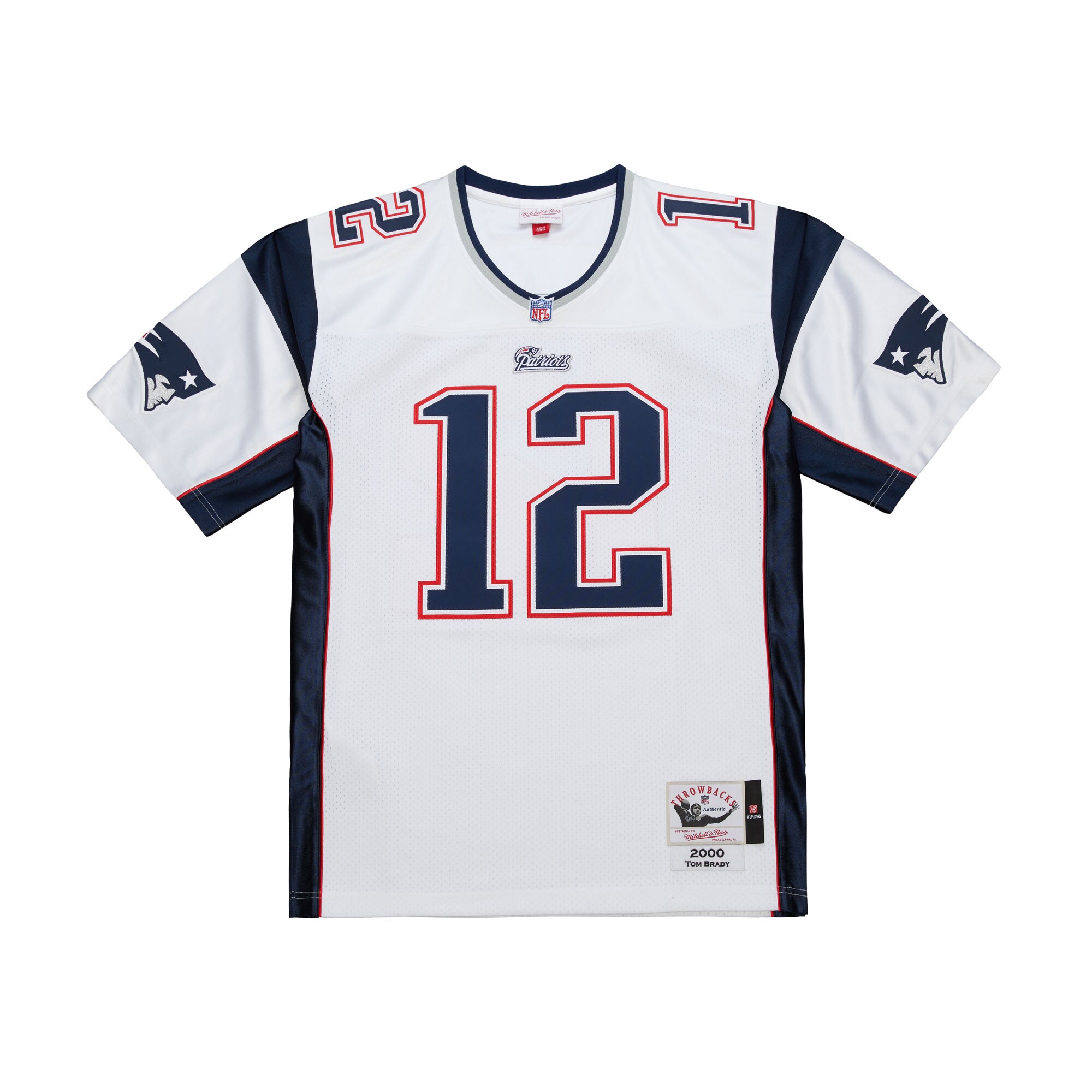 Tom Brady New England Patriots Mitchell & Ness 2000 Authentic Jersey – White Clowdercats