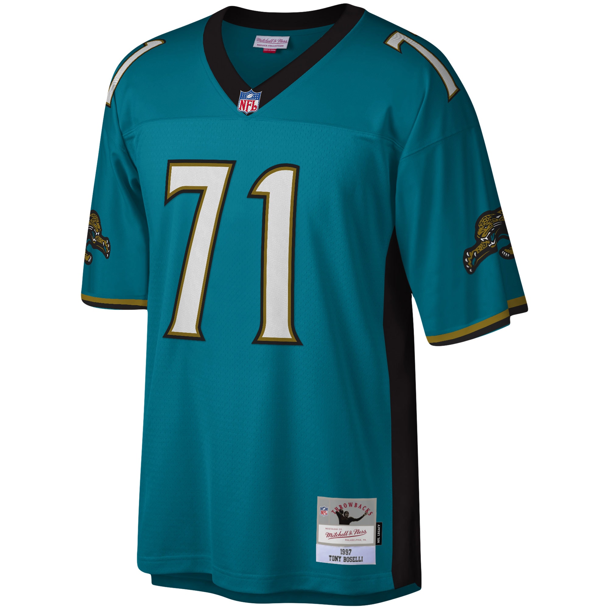 Tony Boselli Jacksonville Jaguars Mitchell & Ness Legacy Replica Jersey – Teal Clowdercats