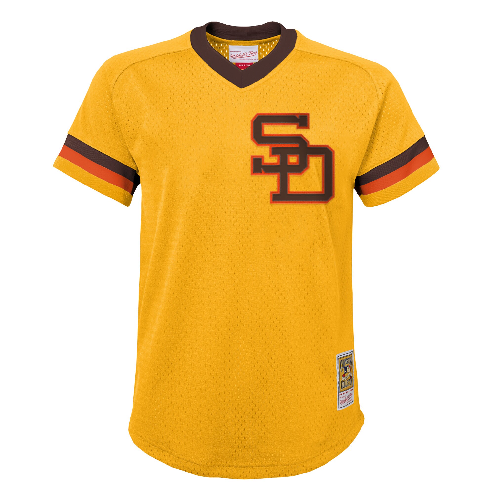 Tony Gwynn San Diego Padres Mitchell & Ness Youth Cooperstown Collection Mesh Batting Practice Jersey – Gold