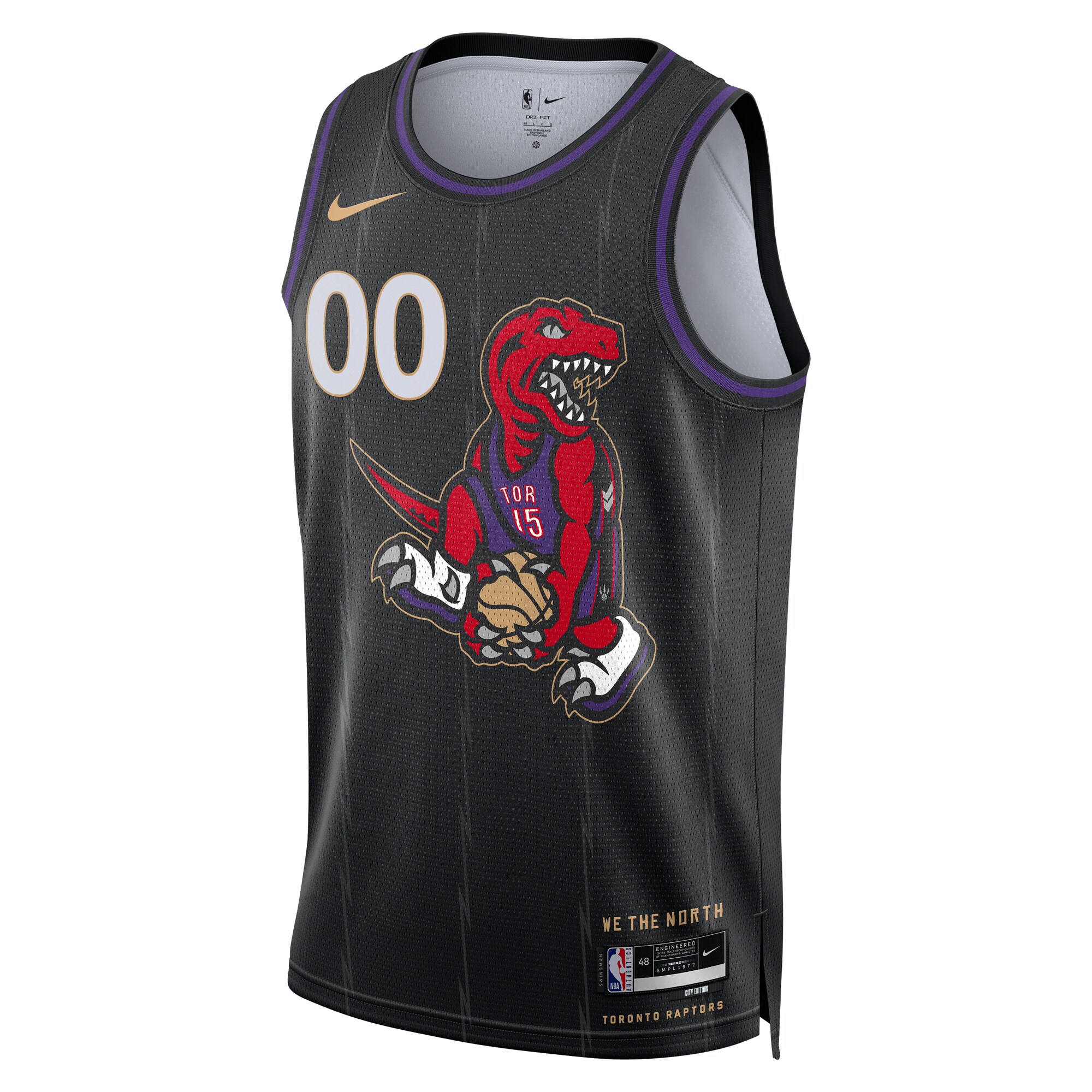 Toronto Raptors Nike Unisex 2024/25 Custom Swingman Jersey – City Edition – Black Clowdercats
