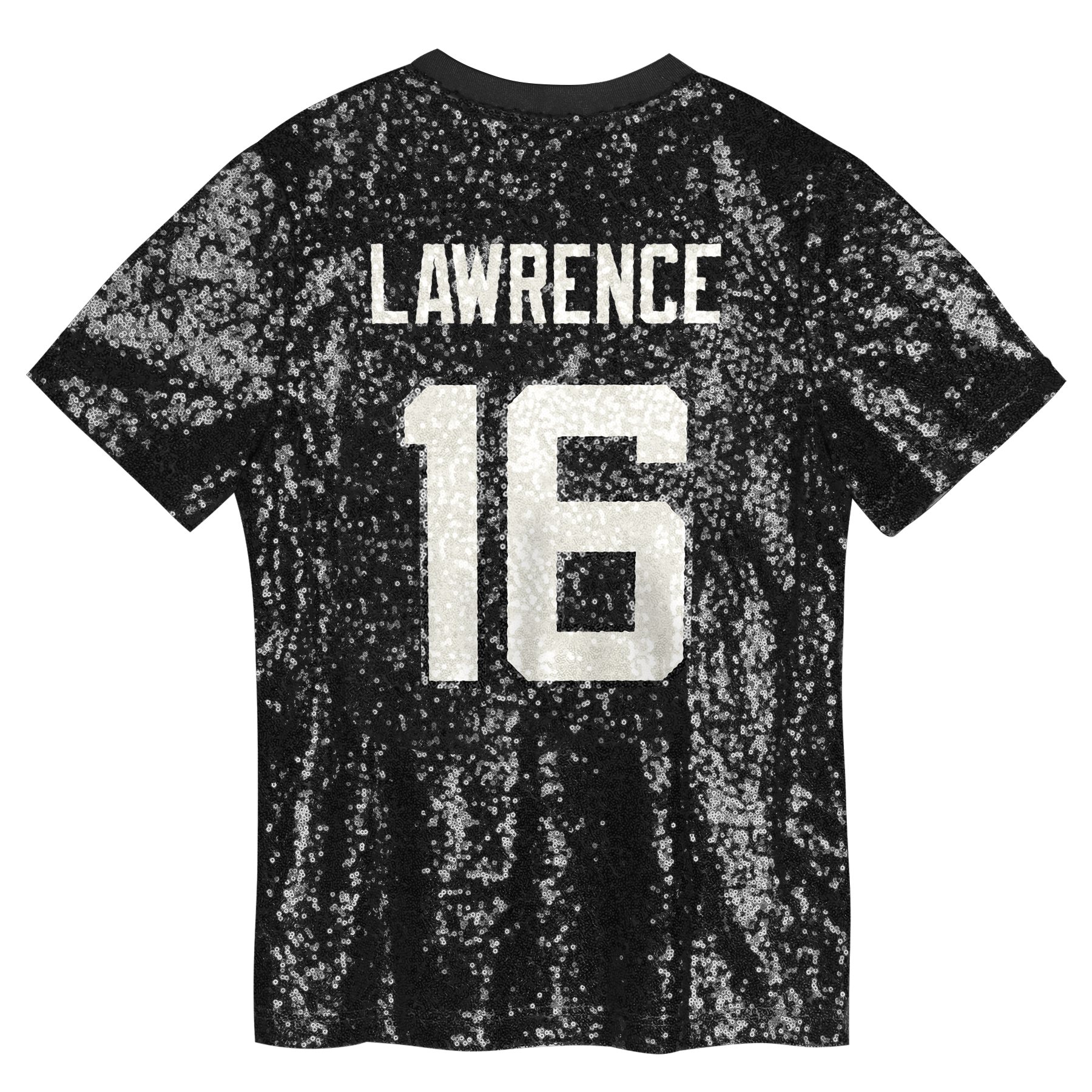 Trevor Lawrence Jacksonville Jaguars Girls Youth Sequin V-Neck Fashion Jersey – Black Clowdercats