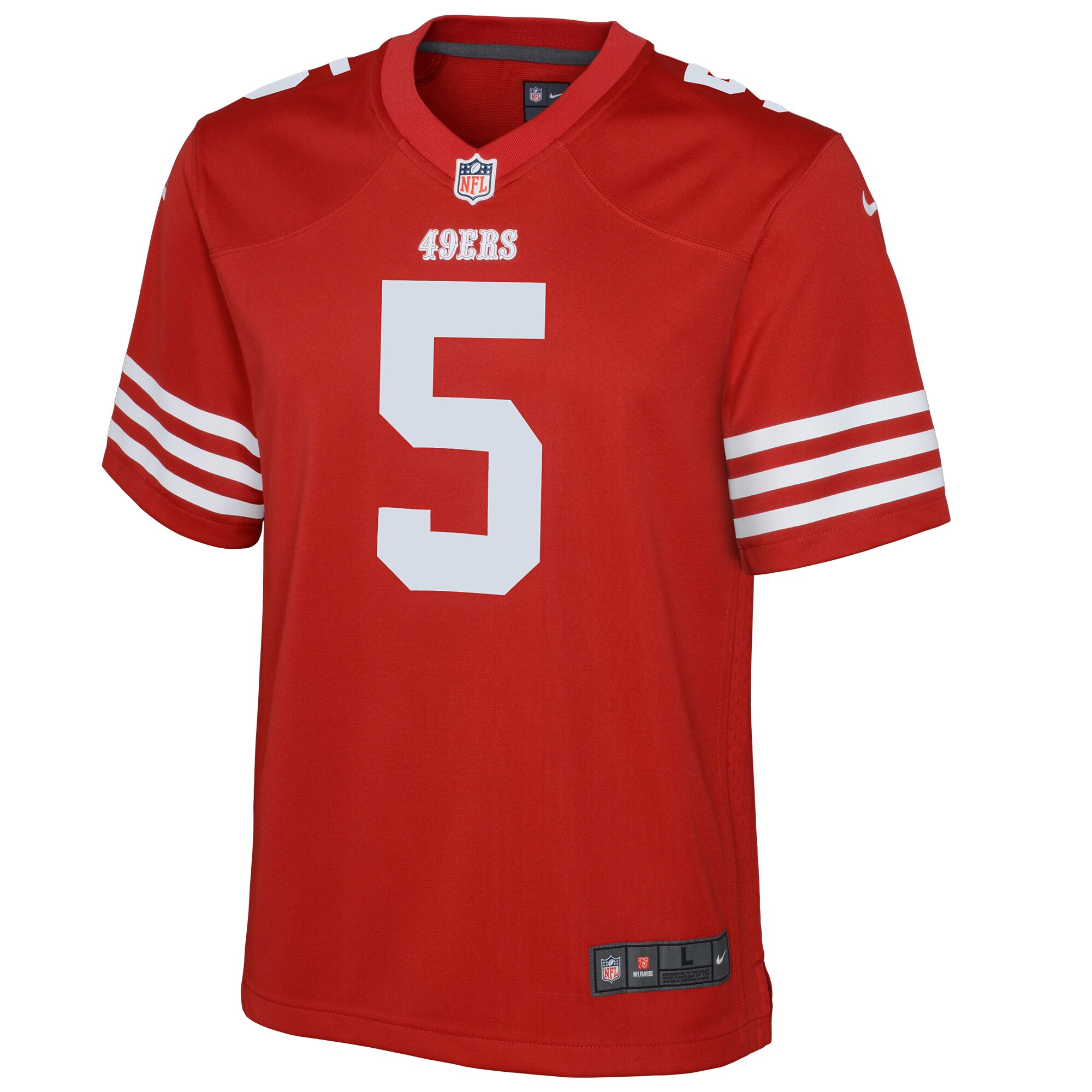 Trey Lance San Francisco 49ers Nike Youth Game Jersey – Scarlet Clowdercats
