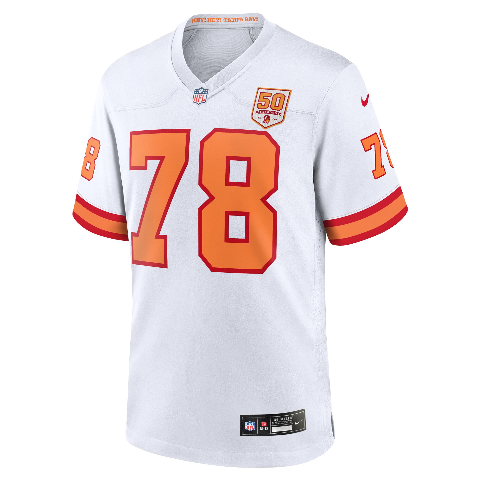 Tristan Wirfs ’76 Tampa Bay Buccaneers Nike 50th Season Game Jersey – White Clowdercats