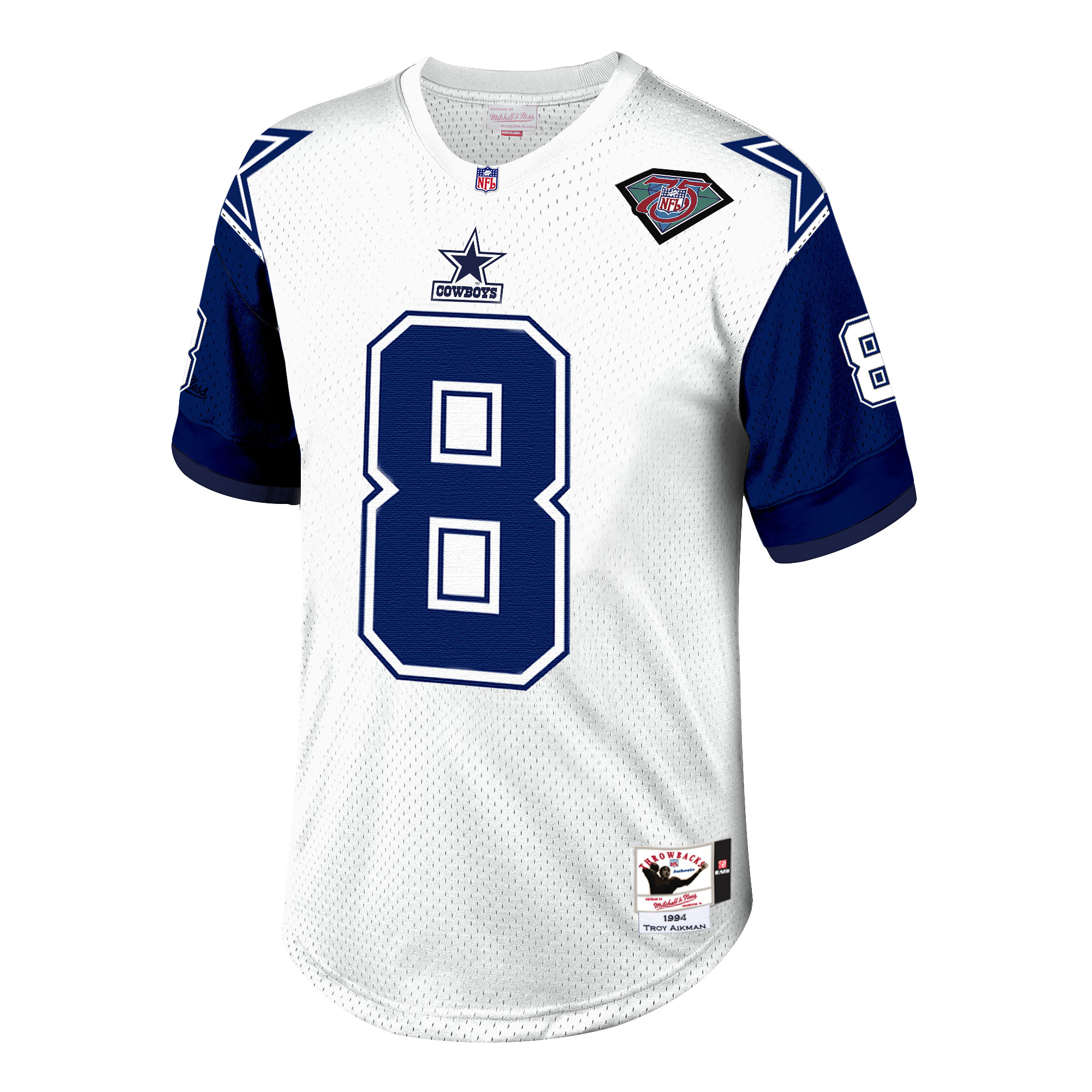 Troy Aikman Dallas Cowboys 1994 Mitchell & Ness Authentic Throwback Retired Player Jersey – White Clowdercats