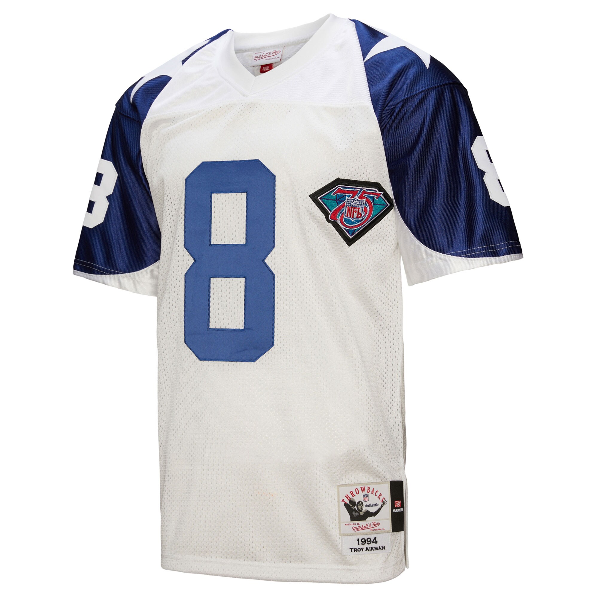 Troy Aikman Dallas Cowboys 1994 Mitchell & Ness Authentic Throwback Retired Player Jersey – White Clowdercats