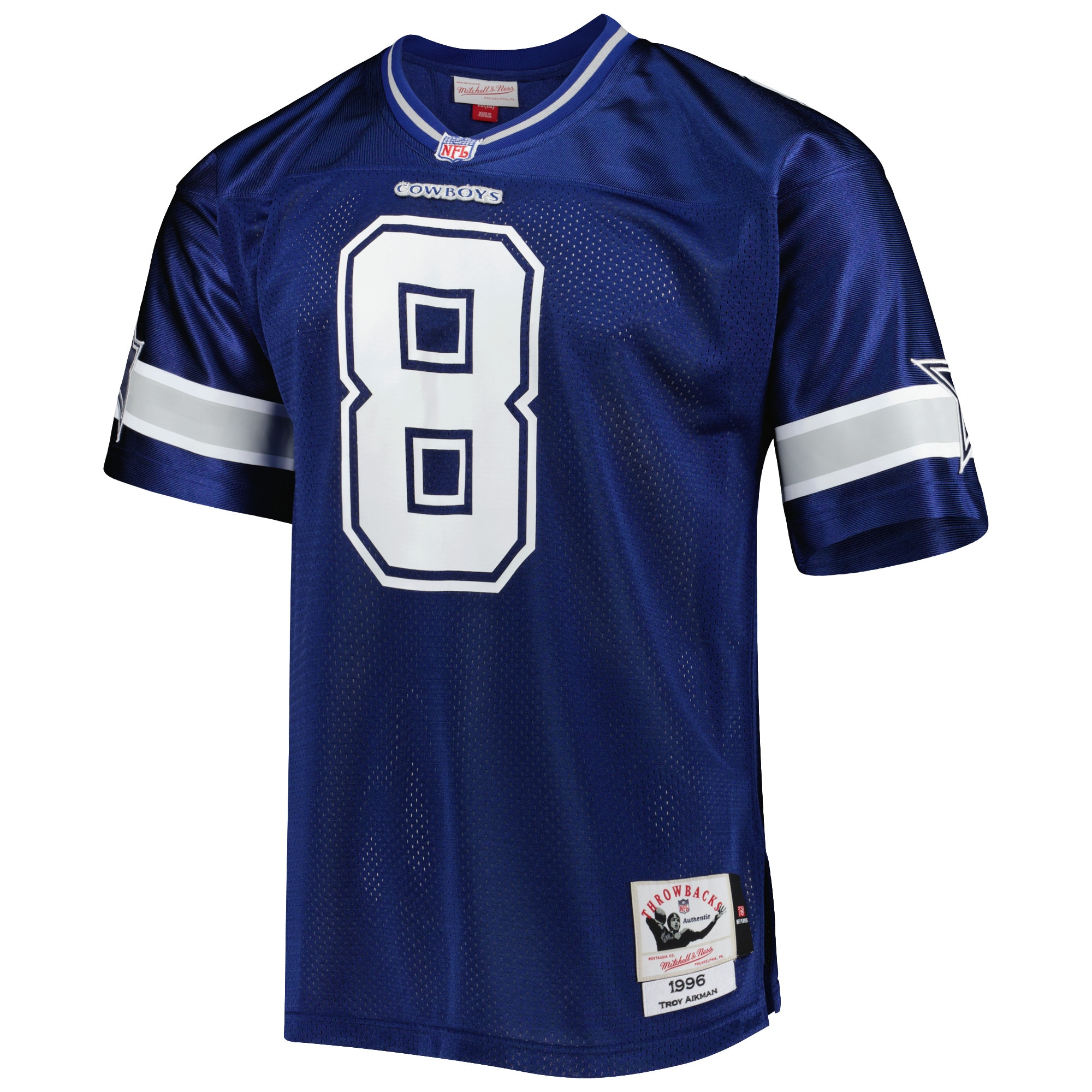 Troy Aikman Dallas Cowboys 1996 Mitchell & Ness Authentic Throwback Retired Player Jersey – Navy Clowdercats