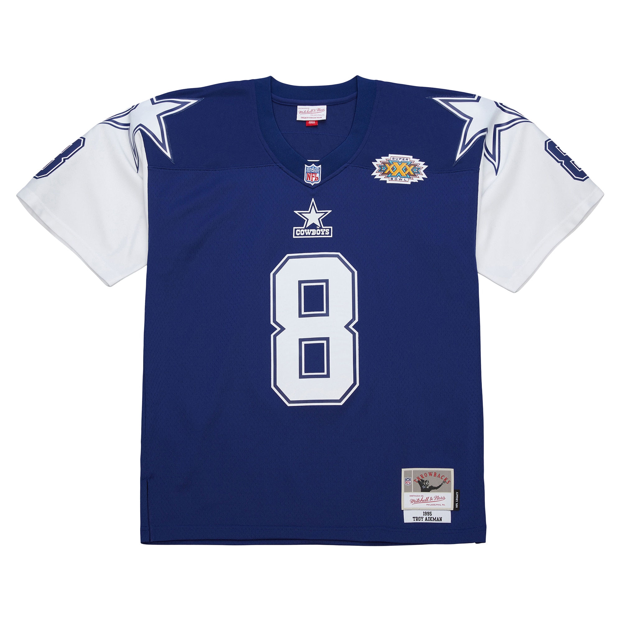 Troy Aikman Dallas Cowboys Mitchell & Ness 1995 Legacy Replica Jersey – Navy Clowdercats
