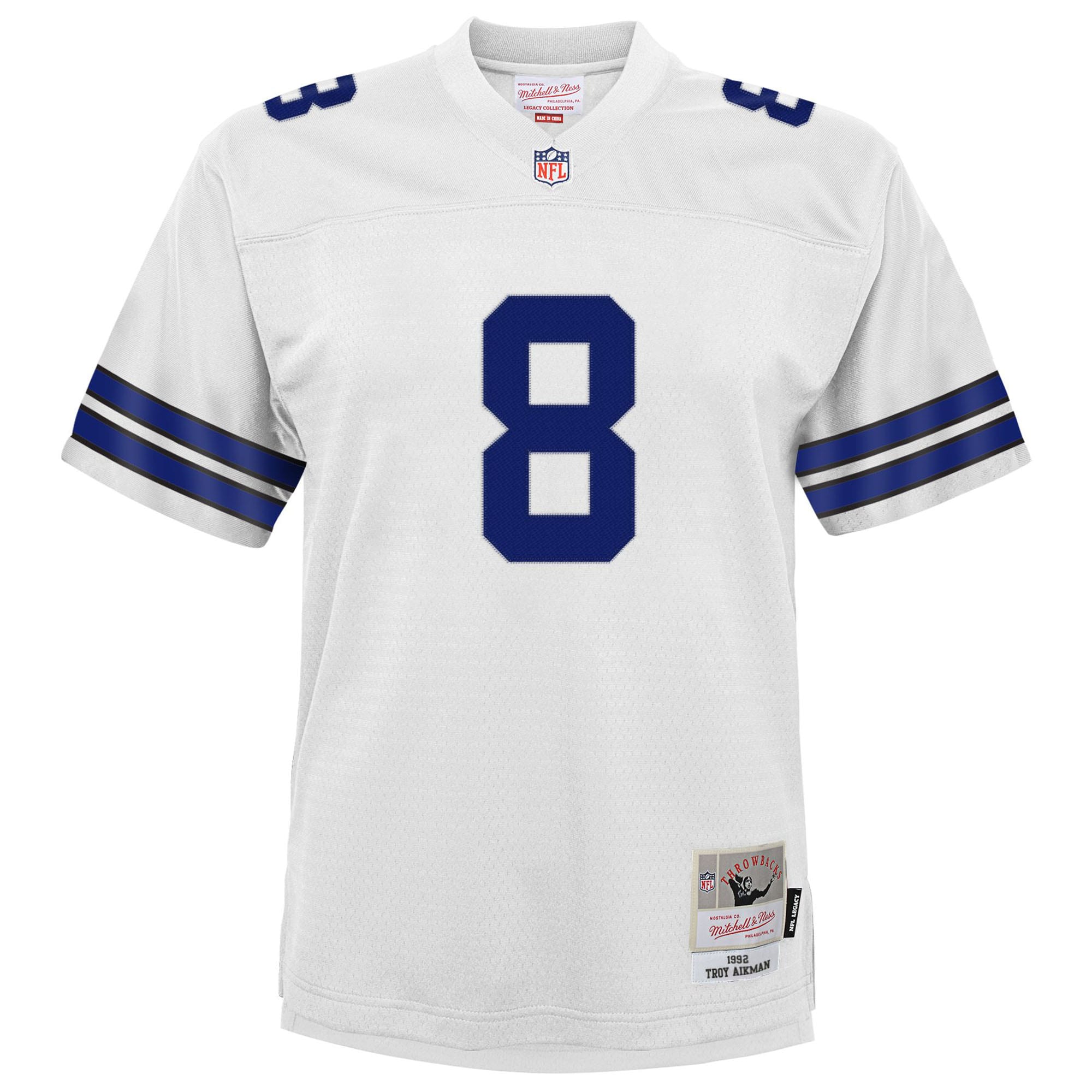 Troy Aikman Dallas Cowboys Mitchell & Ness Youth 1992 Legacy Jersey – White Clowdercats