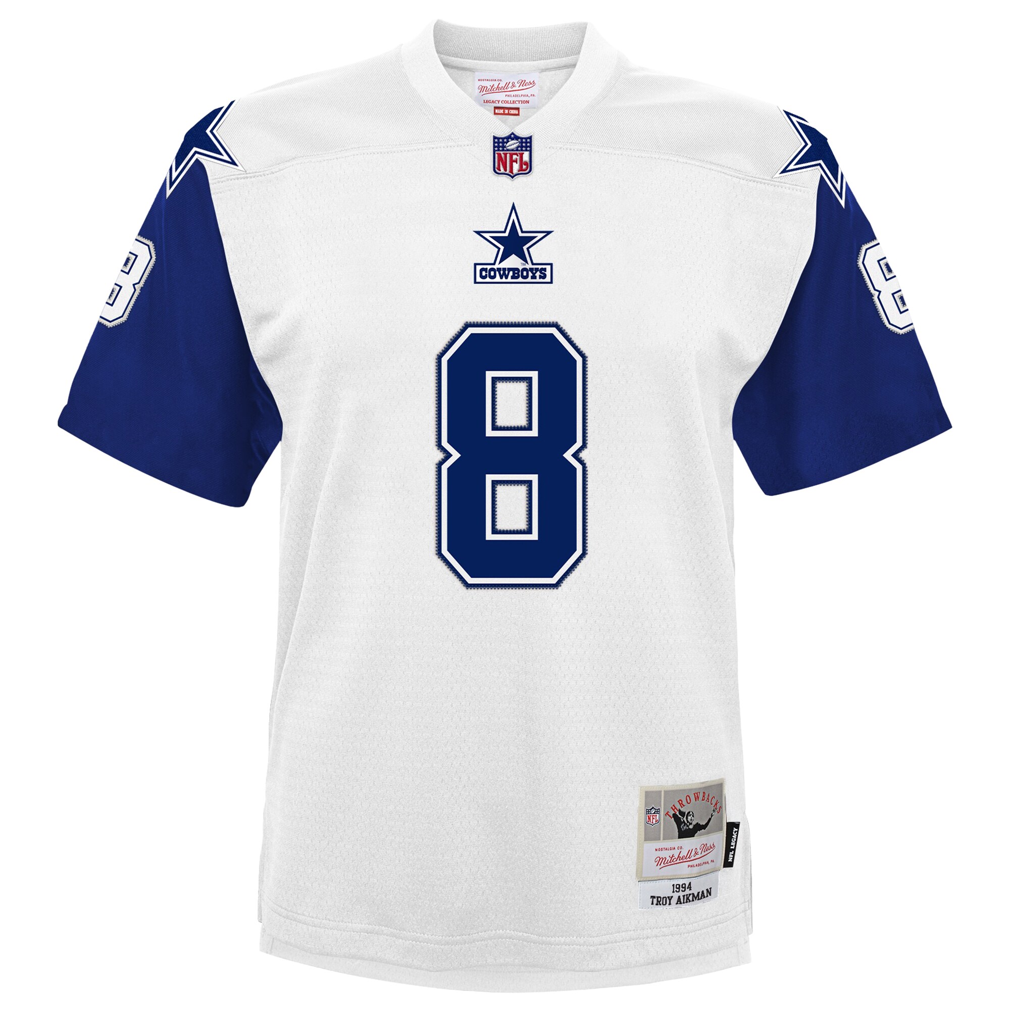 Troy Aikman Dallas Cowboys Mitchell & Ness Youth 1994 Alternate Legacy Jersey – White Clowdercats