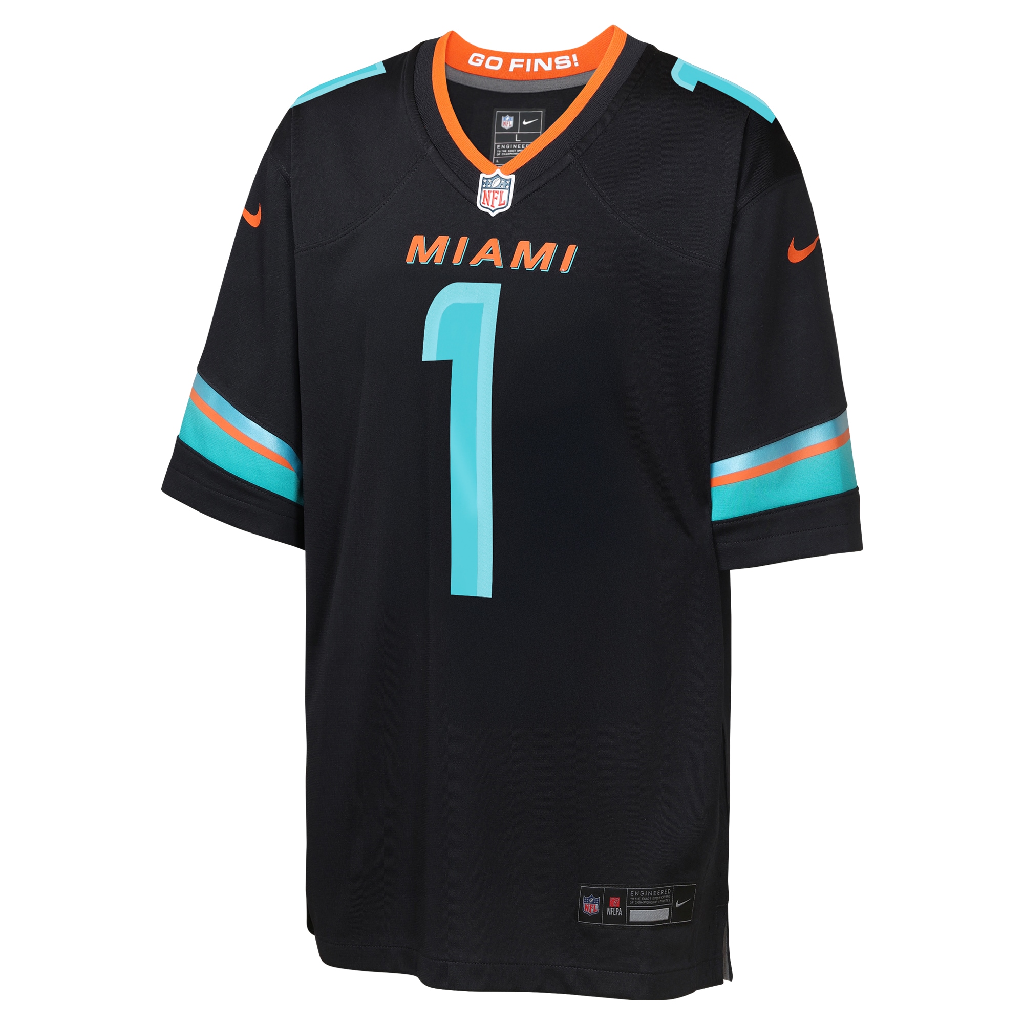 Tua Tagovailoa Miami Dolphins Nike Youth 2025 Rivalries Collection Game Jersey – Pitch Blue Clowdercats