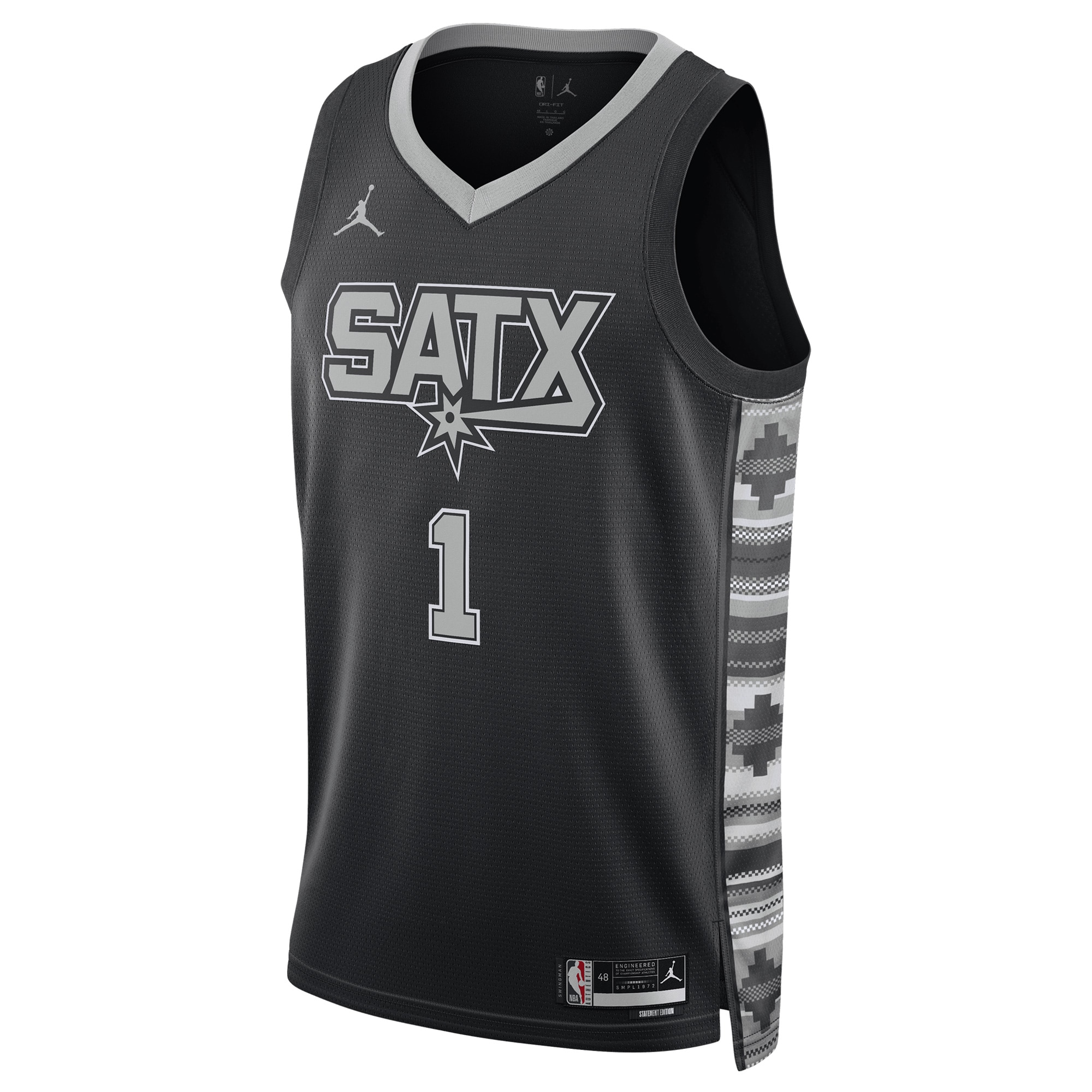 Victor Wembanyama San Antonio Spurs Jordan Brand Unisex Swingman Jersey – Statement Edition – Black Clowdercats