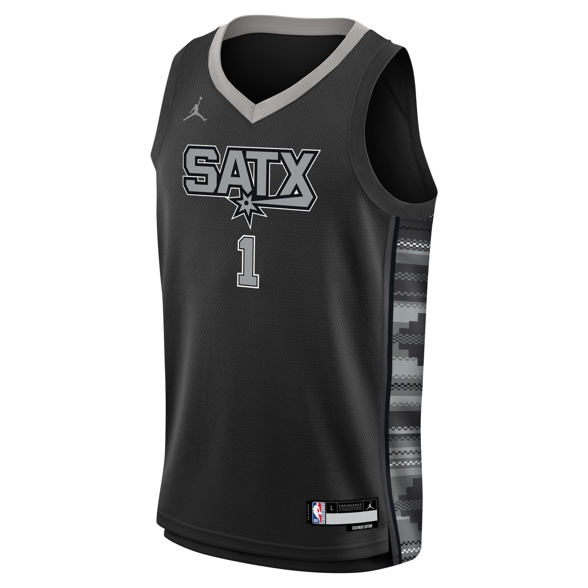 Victor Wembanyama San Antonio Spurs Jordan Brand Youth Swingman Jersey – Statement Edition – Black Clowdercats
