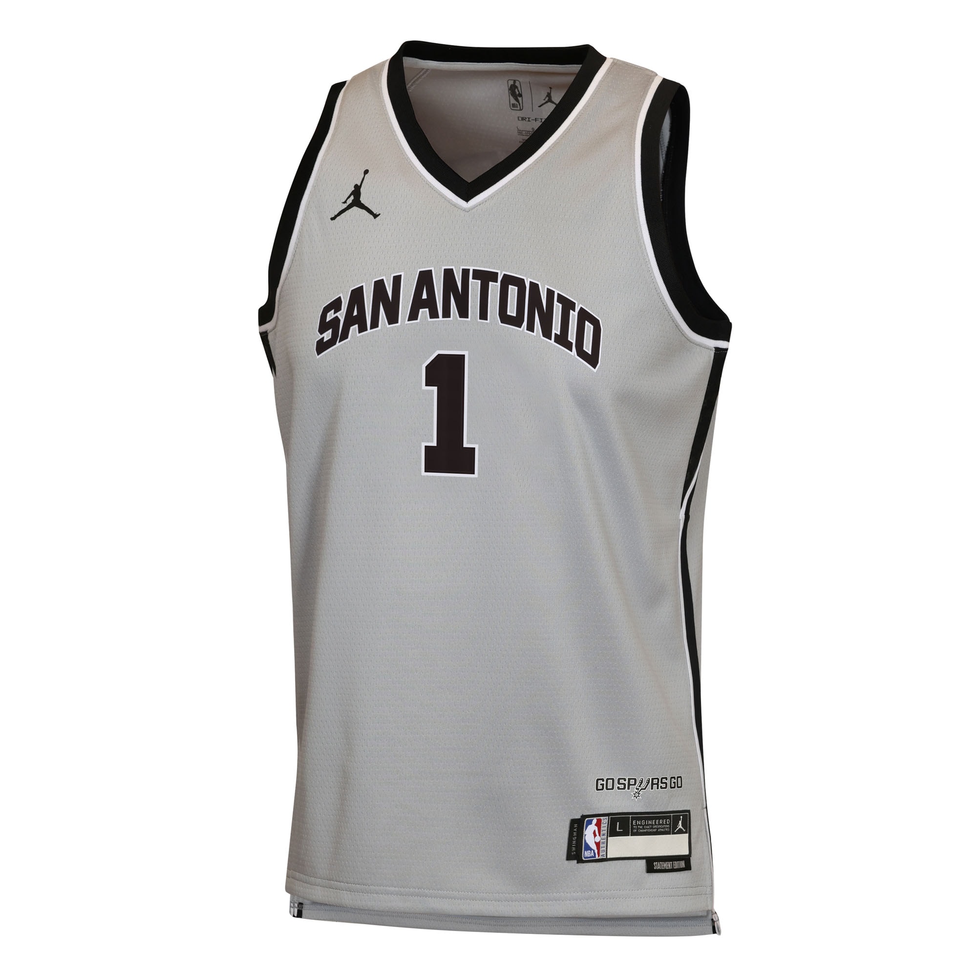 Victor Wembanyama San Antonio Spurs Jordan Brand Youth Swingman Jersey – Statement Edition – Silver Clowdercats