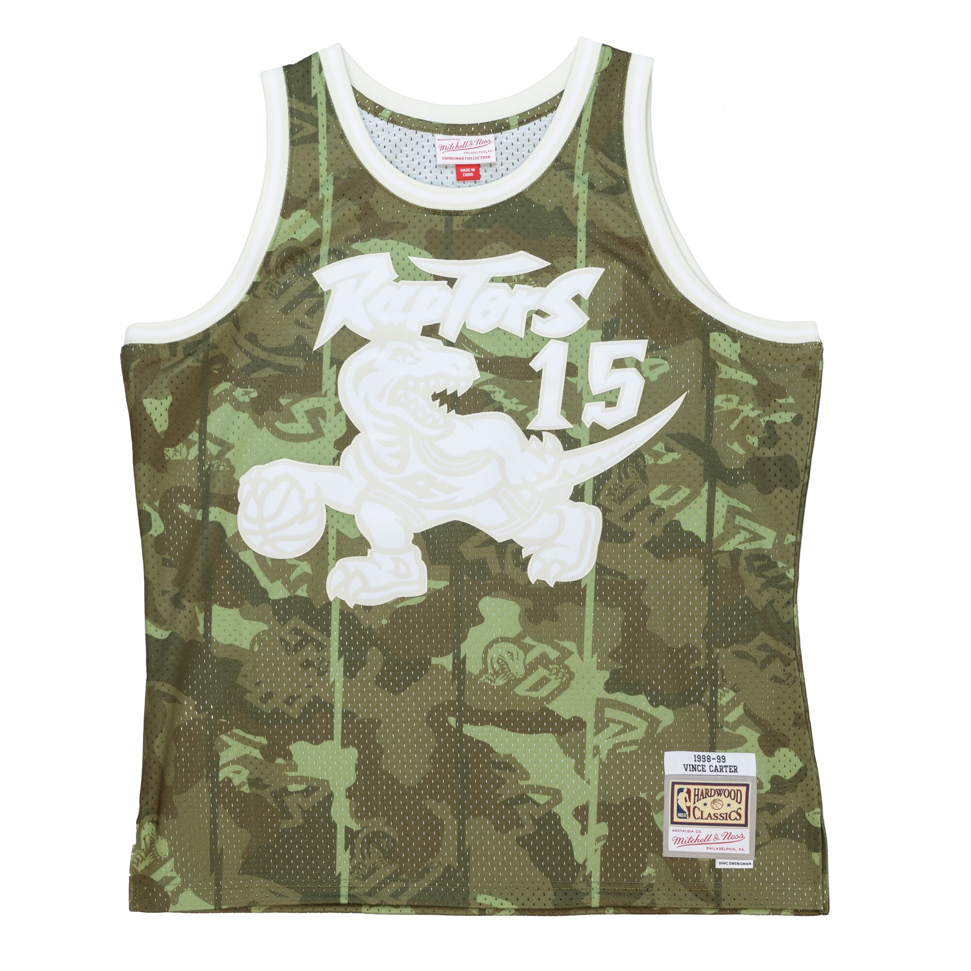 Vince Carter Toronto Raptors Mitchell & Ness Hardwood Classics 1998/99 Ghost Green Swingman Jersey – Camo Clowdercats