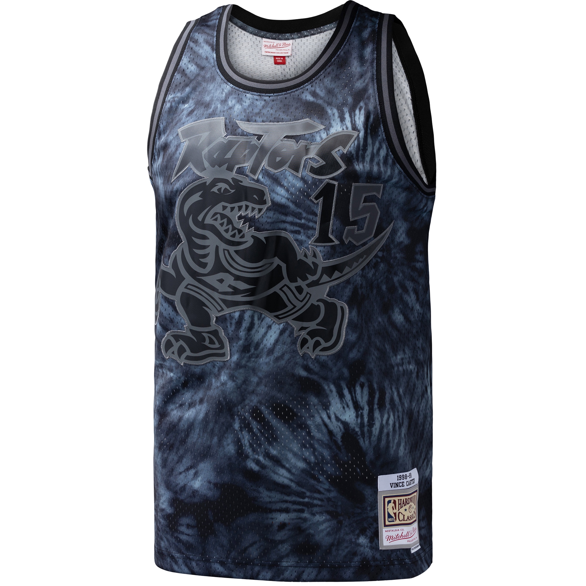 Vince Carter Toronto Raptors Mitchell & Ness Hardwood Classics 1998/99 Tie-Dye Swingman Jersey – Black Clowdercats