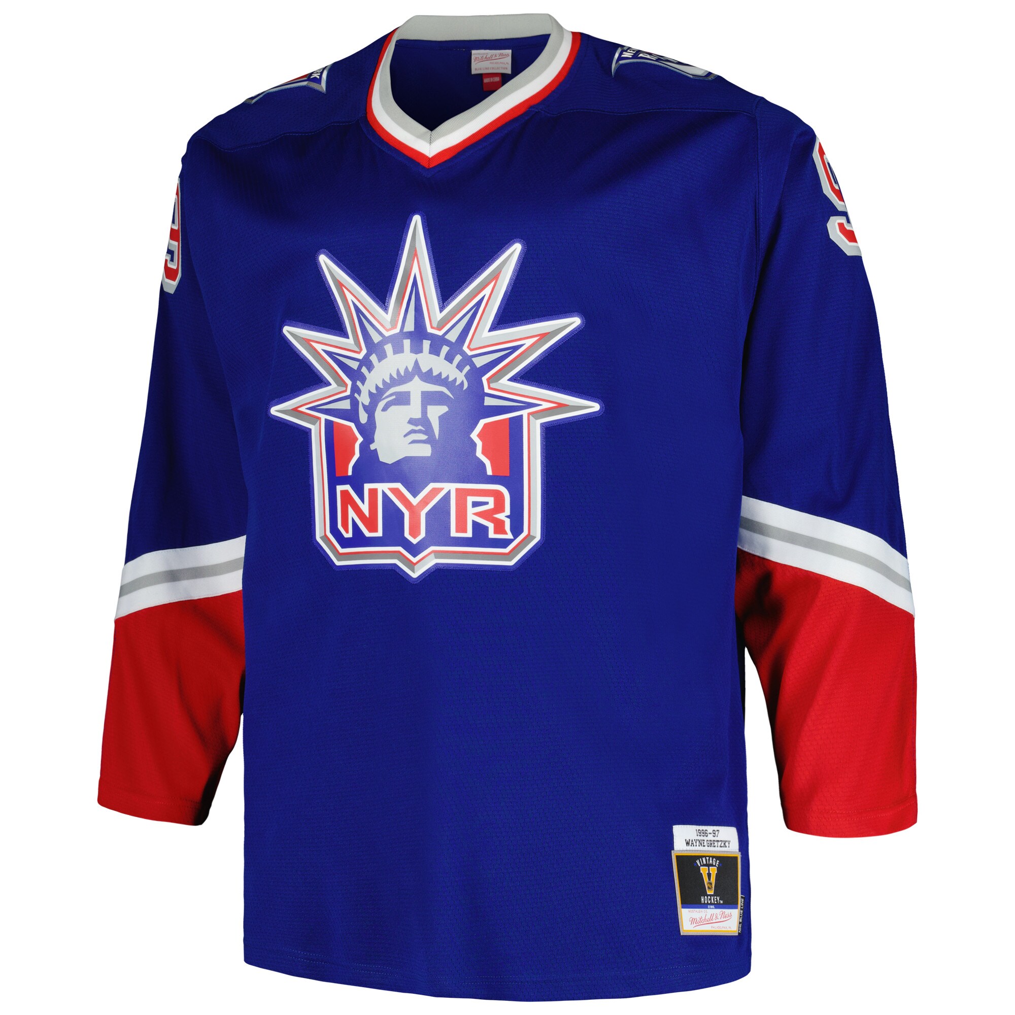 Wayne Gretzky New York Rangers Mitchell & Ness Big & Tall Blue Line Player Jersey – Blue Clowdercats
