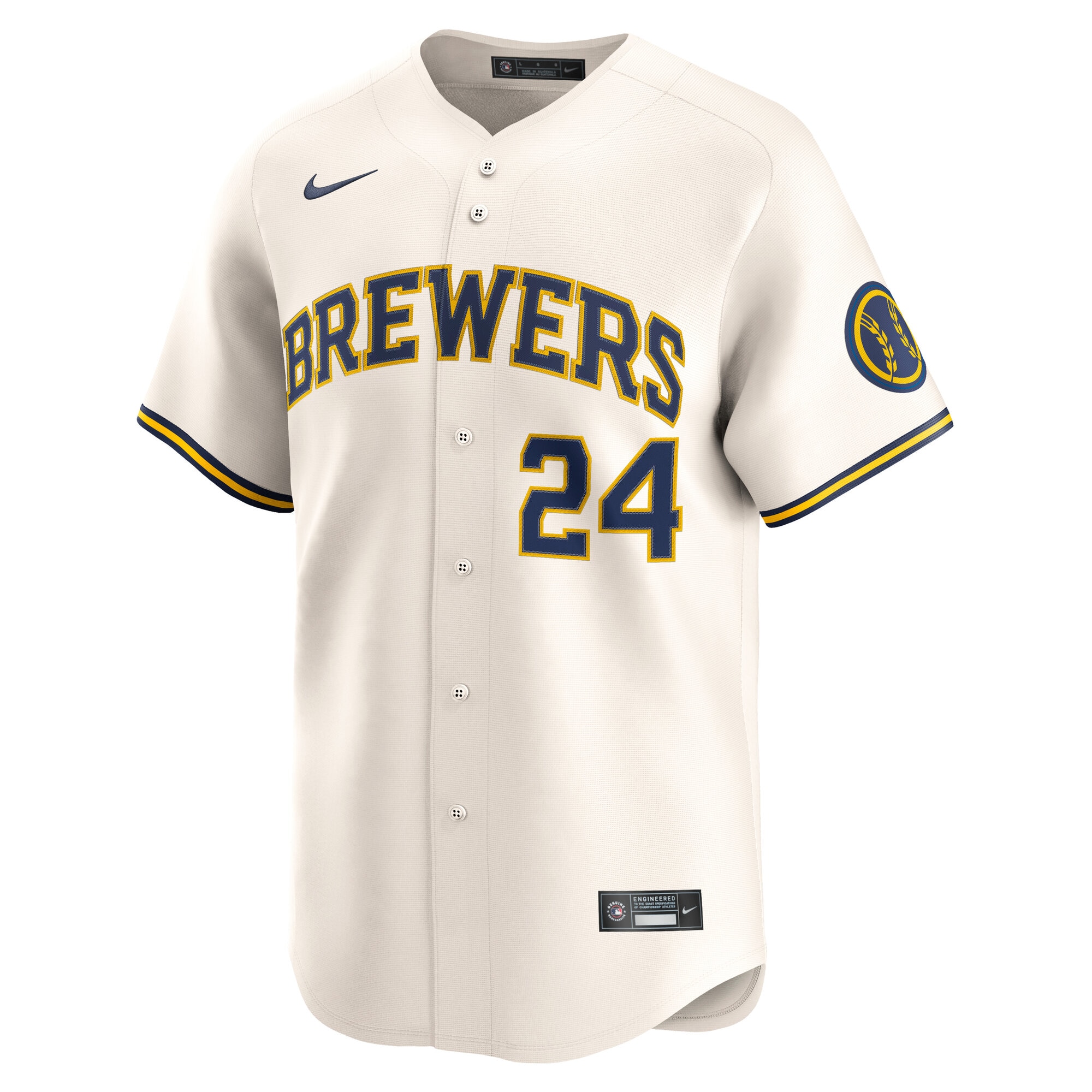 William Contreras Milwaukee Brewers Nike Home Limited Player Jersey – Cream