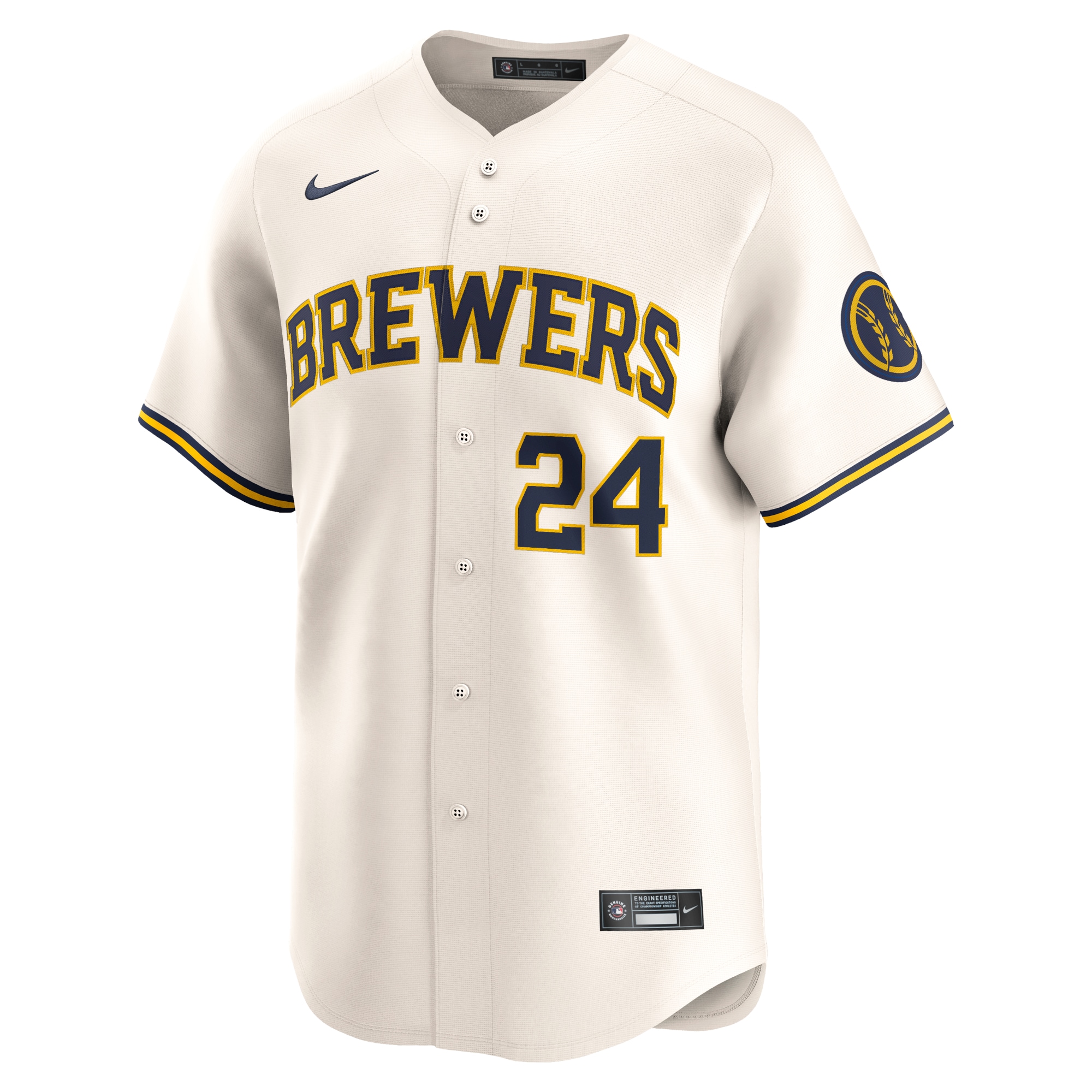William Contreras Milwaukee Brewers Nike Home Limited Player Jersey – Cream
