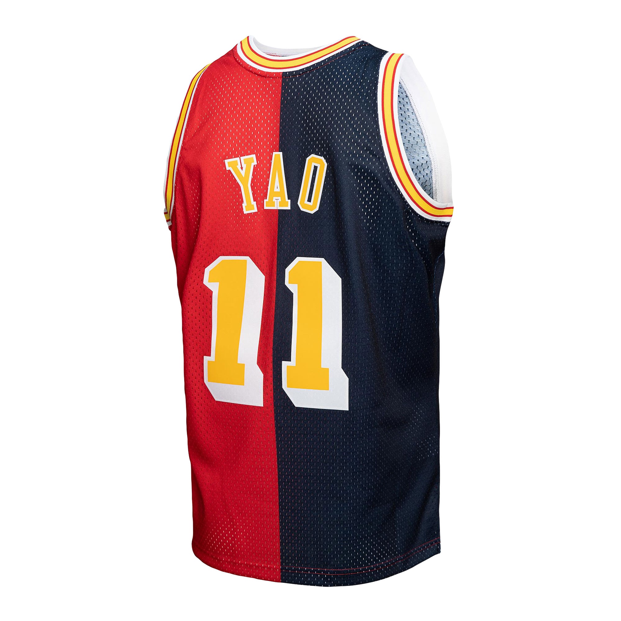 Yao Ming Houston Rockets Mitchell & Ness Hardwood Classics 2004/05 Split Swingman Jersey – Navy/Red Clowdercats