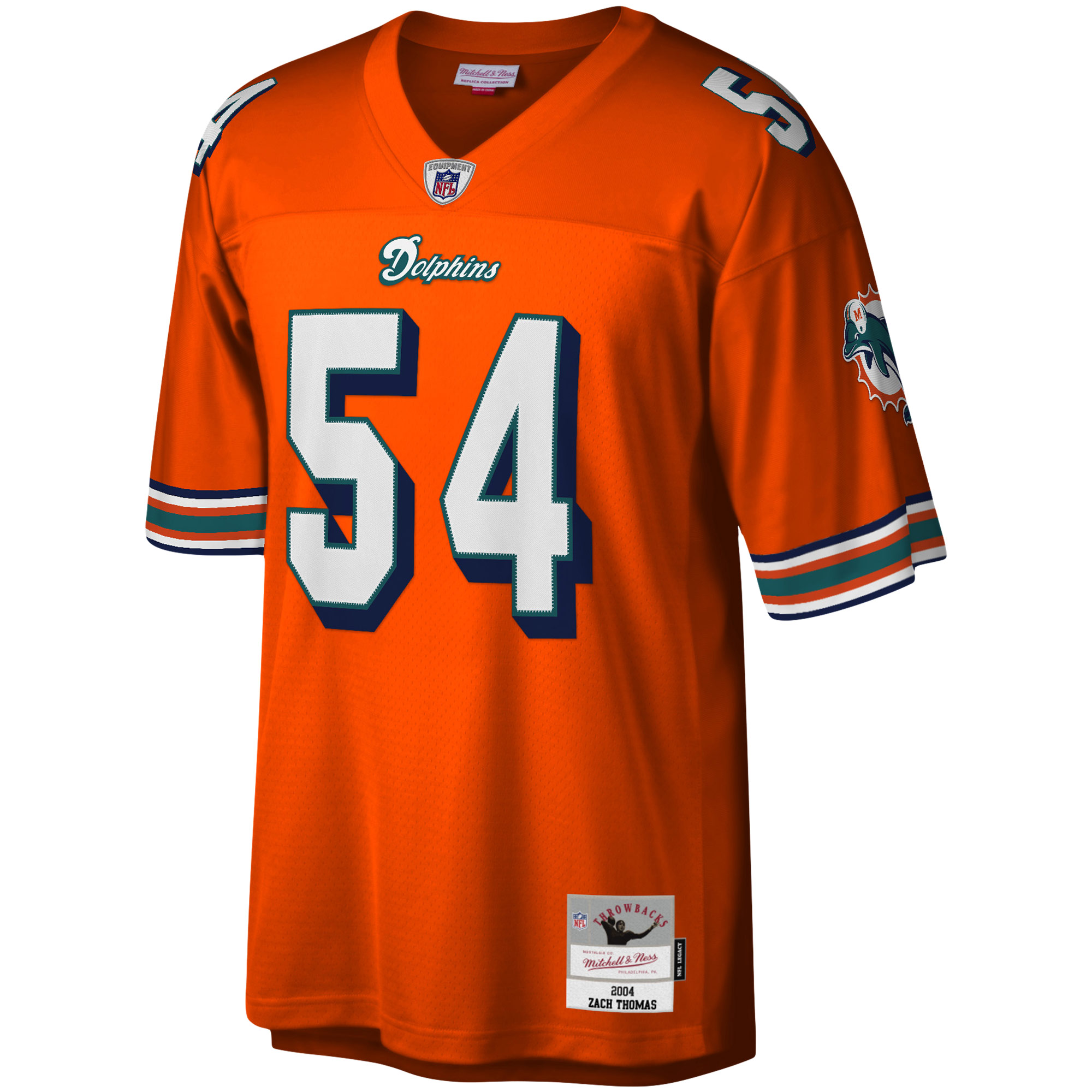 Zach Thomas Miami Dolphins Mitchell & Ness Legacy Replica Jersey – Orange Clowdercats