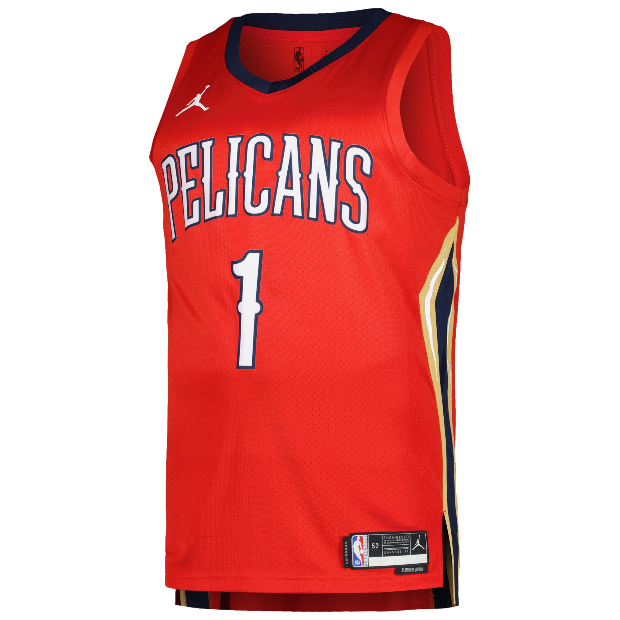 Zion Williamson New Orleans Pelicans Jordan Brand Swingman Player Jersey – Statement Edition – Red Clowdercats